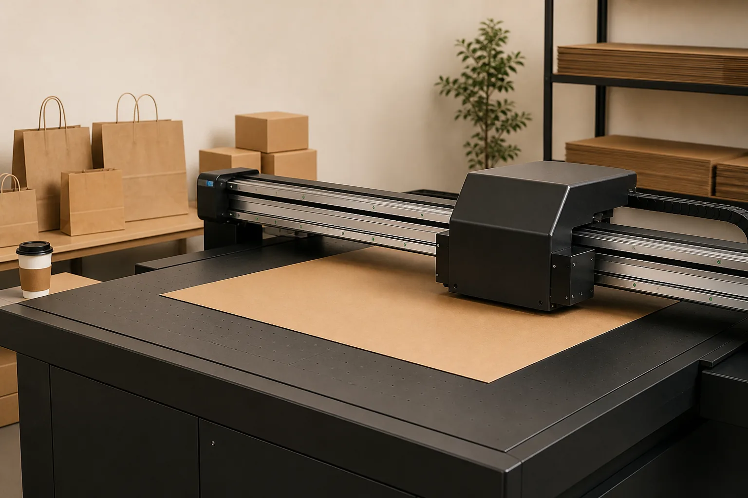 Impresora digital de cama plana en planta ENVOLVEX