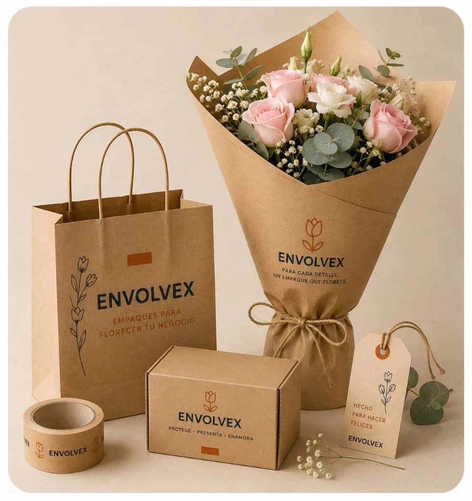 Papel, bolsa y caja para florería ENVOLVEX